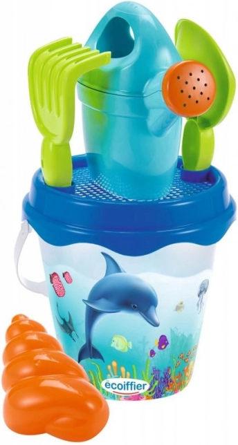 Eimerchen mit Delfin und Gießkanne – Sandspielzeug-Set 17 cm
