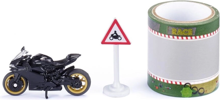 Siku Set Motorrad Ducati Panigale 1299 mit Rennstreckenband