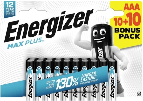 Energizer Max Plus Alkali-Batterien AAA 20 Stk. (10+10)