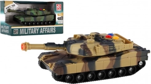Plastikpanzer 17 cm mit Schwungradantrieb, Licht und Sound – 2 Farben (RUI JIA, MILITARY AFFAIRS)
