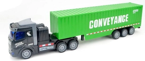 Ferngesteuerter LKW mit Containeranhänger, schwarze Kabine