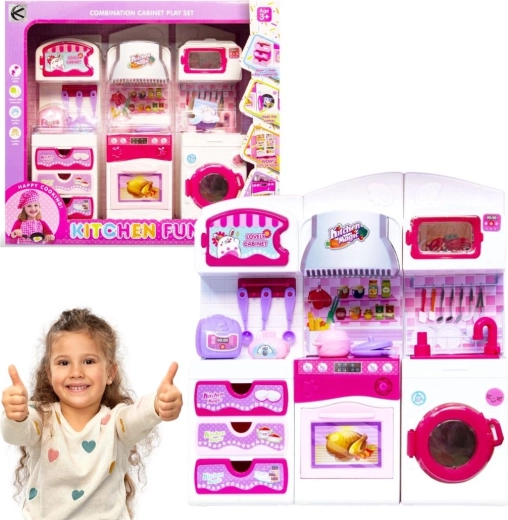 Küchenmöbel-Set für Puppen – rosa - 1 Stück