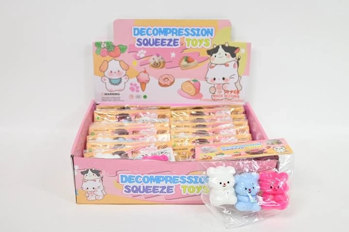 Mini-Anti-Stress-Quetschspielzeug-Bärchen (Set mit 3 Stück)