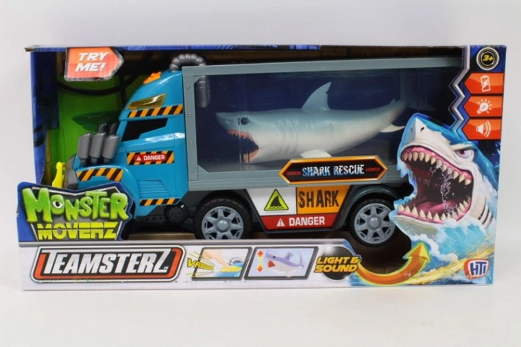 Teamsterz Monster Moverz LKW mit Anhänger und Hai mit Licht und Sound