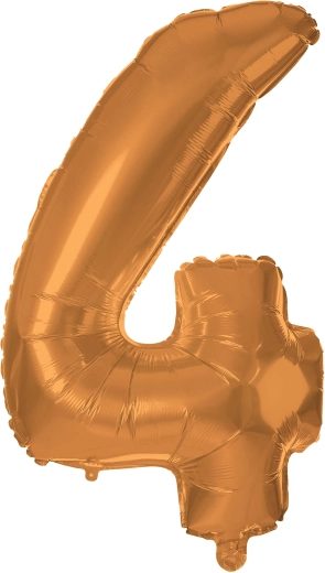 Folienballon Ziffer 4 30 cm bronzefarben Toro