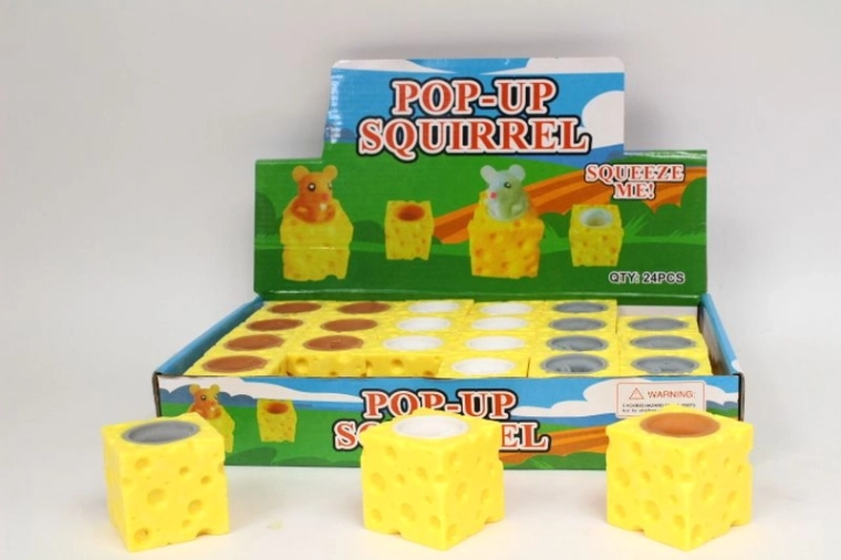 Antistress-Quetschspielzeug „Käse mit Maus“ (24 Stk.)