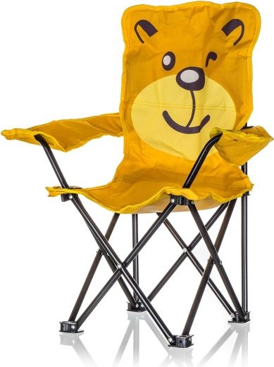 Faltbares Kinderstühlchen mit BEAR-Motiv, gelb