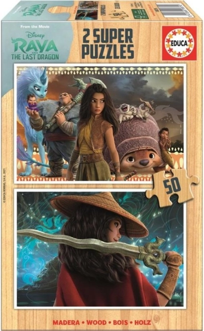 Holz-Puzzle Raya und der Drache 2x50 Teile
