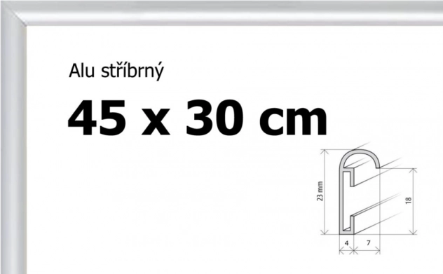 Aluminiumrahmen 45 × 30 cm – silber