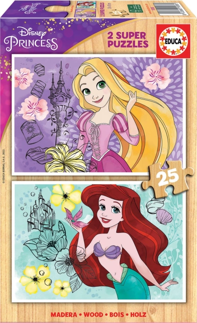Holzpuzzle EDUCA Disney Prinzessinnen Rapunzel und ARIEL 2×25 Teile