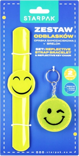 Reflektorarmband und Schlüsselanhänger Smiley