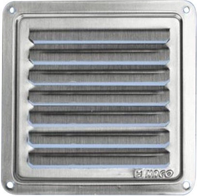 Edelstahl-Lüftungsgitter 100 × 100 mm mit festen Lamellen