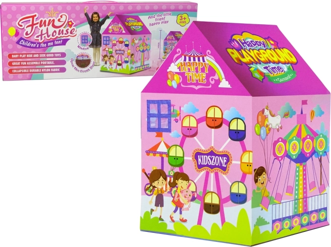 Kinderzelt Häuschen Fröhliches Städtchen Pink