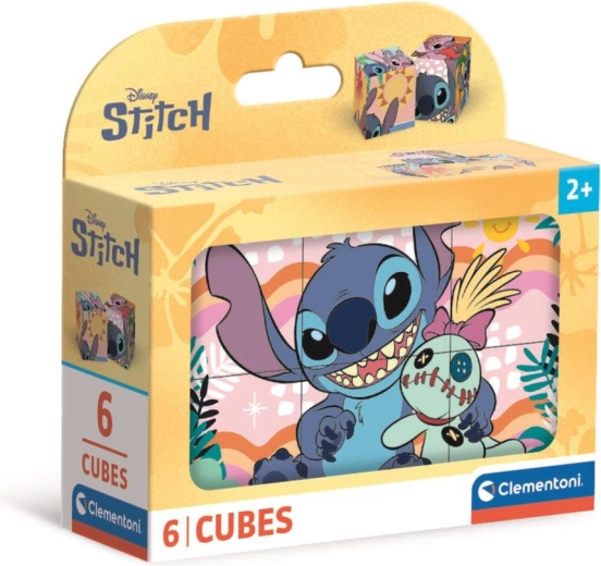 Set aus Würfelbausteinen DISNEY STITCH – 6 Teile von Clementoni