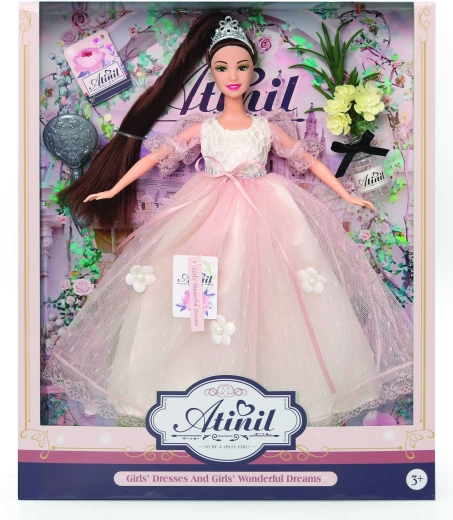 Puppe im Abendkleid mit Accessoires 28 cm