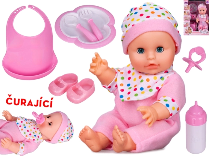 Blinkende Puppe mit Pipi-Funktion 30 cm – rosa