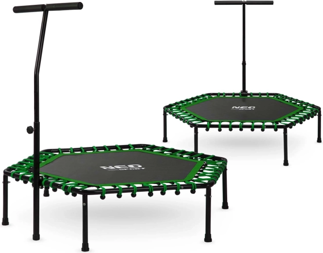 Neo-Sport sechseckiges Fitness-Trampolin mit Griff 127 cm grün