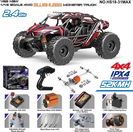 Ferngesteuertes Geländefahrzeug Monster Max 1:18