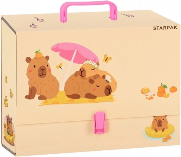 Zeichenkoffer A4 mit Griff – Capybara