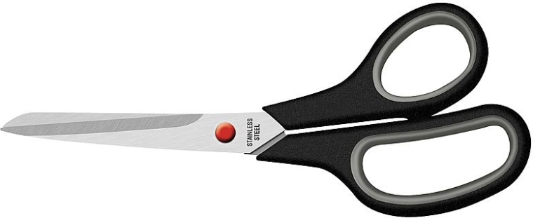 Schere mit Softgriff 21,5 cm, schwarz