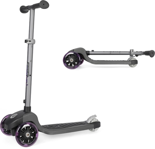 QPlay Future eco Kinder-Dreirad-Balancescooter mit LED, lila
