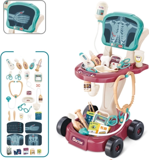 Kinder-Arztwagen mit Tisch und EKG-Panel
