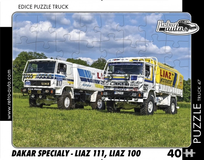 RETRO-AUTA Puzzle TRUCK Dakar-Spezialfahrzeuge LIAZ 111 und LIAZ 100 – 40 Teile