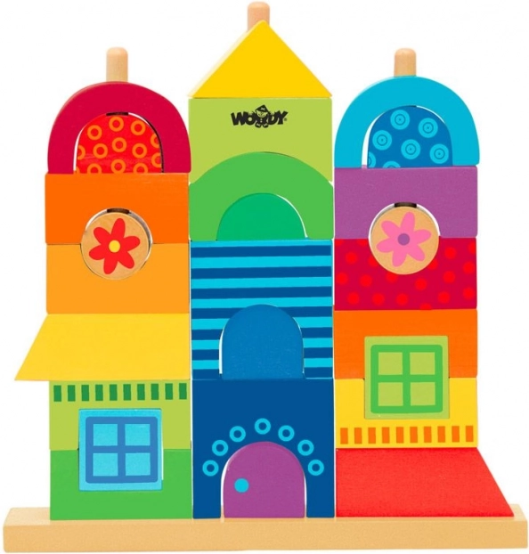Buntes Holzpuzzle-Spielzeug - Mein Haus