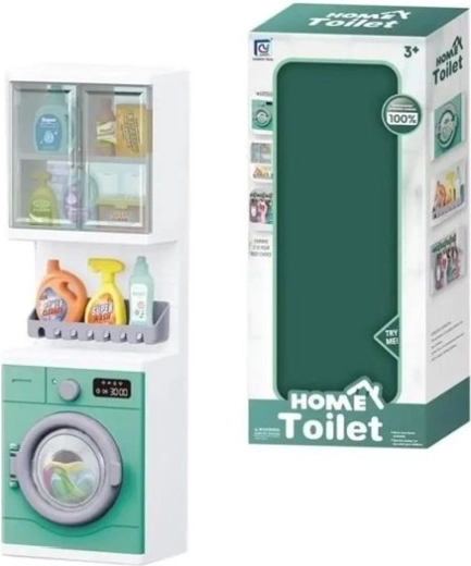 Kinder-Badezimmer-Set mit Waschmaschine und Regal mit Sprühfunktion
