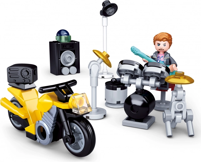 Sluban Town Schlagzeuger mit Motorrad