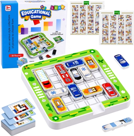 Magnetisches Logikspiel mit Autos – 15 Fahrzeuge und 60 Aufgabenkarten