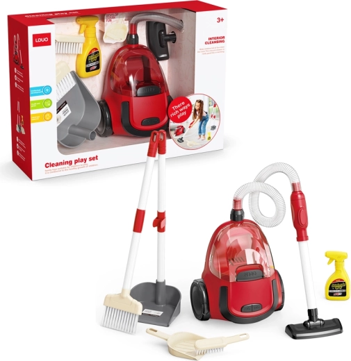 Kinder-Bodenstaubsauger mit Batteriebetrieb und Zubehör