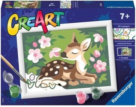 CreArt Malen nach Zahlen Blumenhirschkuh