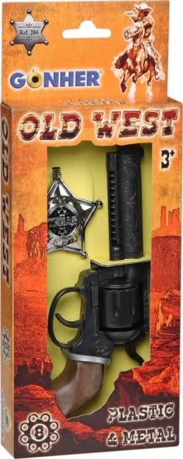 Cowboy-Revolver mit Sheriffabzeichen GONHER