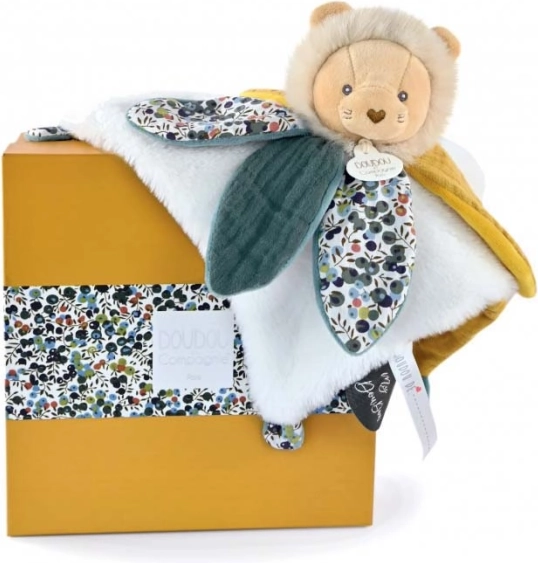 Geschenkset – Kuscheltuch Löwenbaby für Neugeborene
