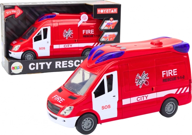 Feuerwehrauto mit Licht und Sound, mit zu öffnenden Türen, rot