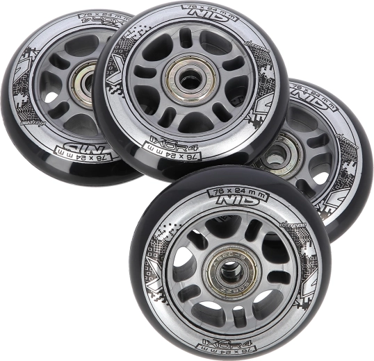 Satz Inlineskate-Rollen 76 × 24 mm mit ABEC 9 Kugellagern NILS EXTREME