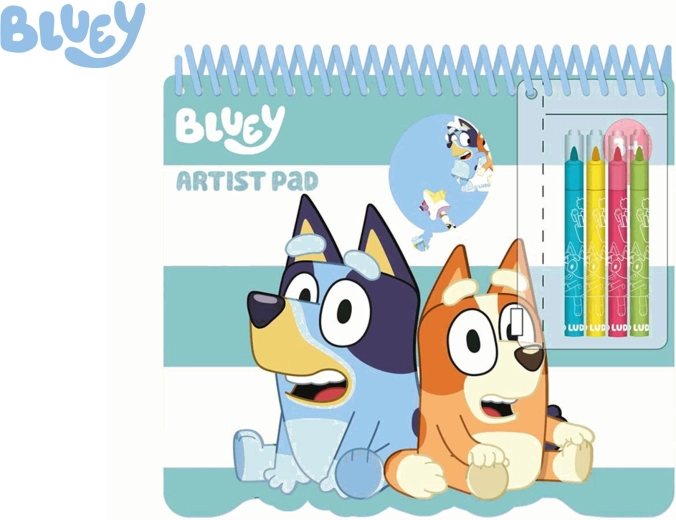 Bluey Malset zum Ausmalen mit Schablonen, Aufklebern und Filzstiften