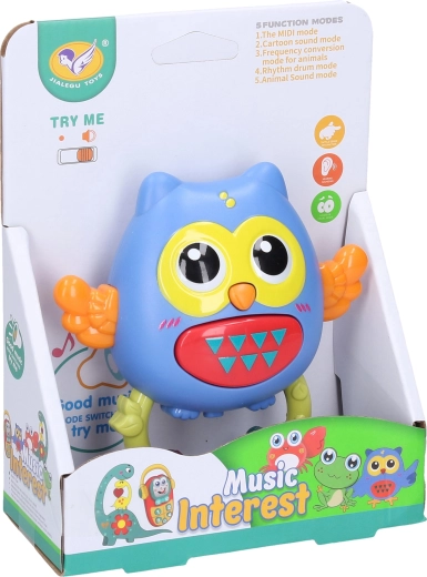 Rassel Eule mit Licht- und Soundeffekten 11 cm - 1 Stück