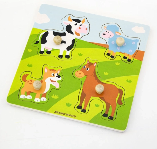 Holzpuzzle Bauernhof 4 Teile BABU