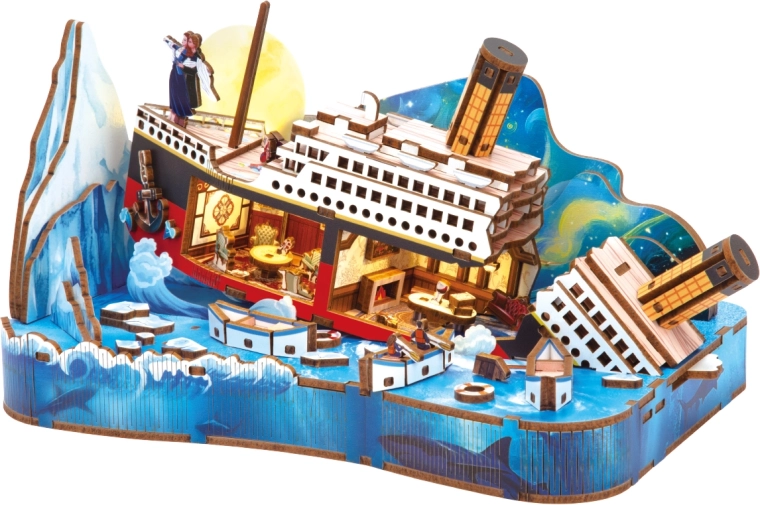 2Kids Toys 3D-Holzpuzzle Miniaturszene Titanic - 1 Stück