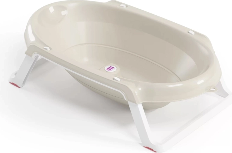 Ok Baby faltbare rutschfeste Babybadewanne Onda Slim 0–12 Monate – Weiß