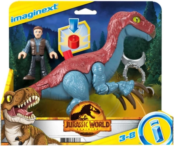 Imaginext JURASSIC WORLD – Therizinosaurus und Owen Figuren