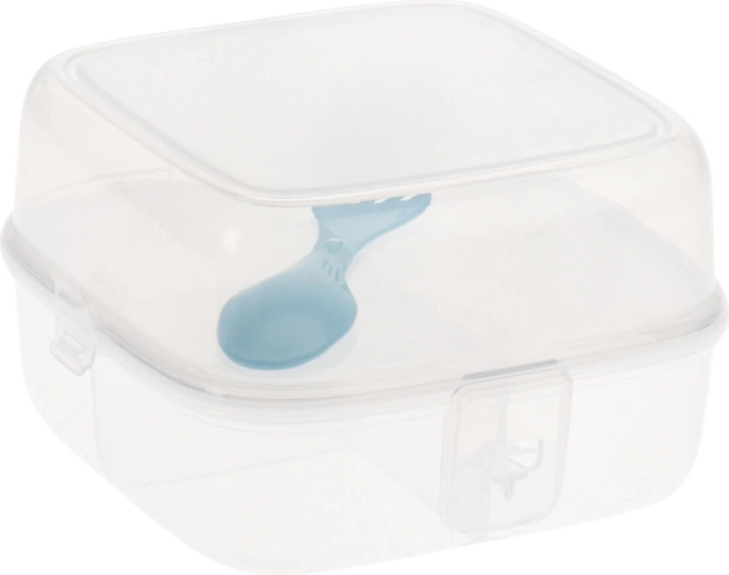 Geteilter Snackbox mit Besteck, transparent 15,5 × 15 × 9,5 cm