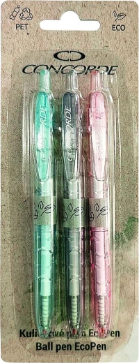 Kugelschreiber CONCORDE EcoPen 0,5 mm, Blister 3 Stk.