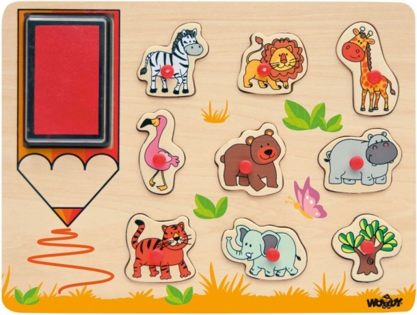 Stempel und Puzzle 2-in-1 Safari