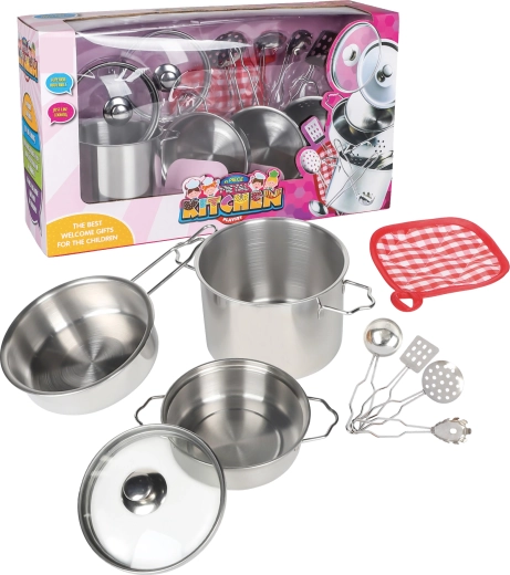 Metalltöpfe-Set für Kinder, 11-teilig