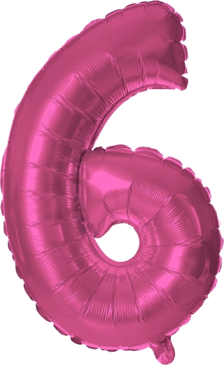 Folienballon Zahl 6 rosa 30 cm TORO