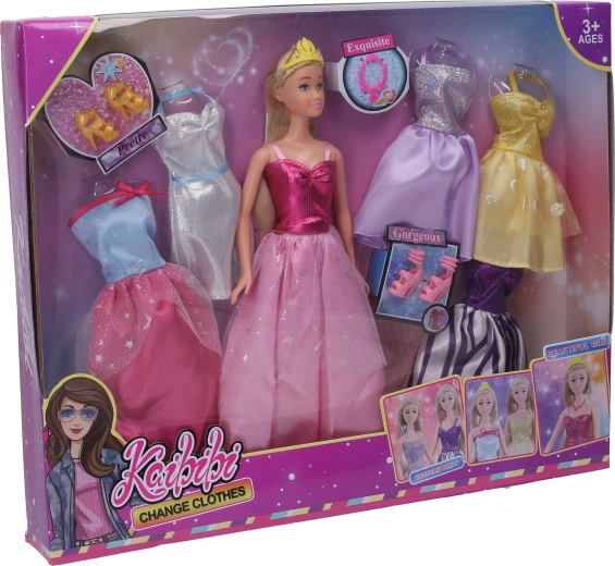 Prinzessin-Puppe mit Kleiderset 30 cm