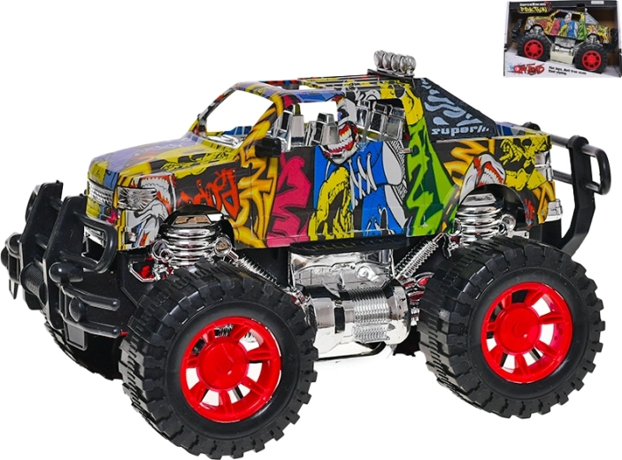 Geländewagen mit Graffiti-Design 24 cm mit Schwungradantrieb